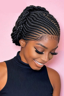 Short Cute Cornrow Braids Wig Full Lace Handmade Updo Bantu Braided Wigs