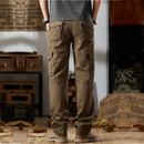Spring Autumn Men Cargo Pants Loose Fit Straight Leg Cotton Casual Long Pants For Men