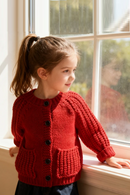 Christmas Kids Clothes O-Neck Red Sweaters Single Breast Boys Knit Cardigans Girls Sweater