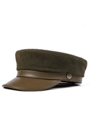 Brown cap with leather visor on a white background, Obroi