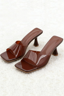 Summer Concise Women Slippers Transparent Square Toe Slides Sandals Ladies Comfortable Lightweight Designer Beach Shoe