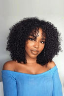 Full Curly Bob Wigs Human Hair Wigs Afro Curly Wigs With Bangs Wear Go Jerry Curly Bob Wigs Human Hair Wigs