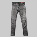 Men Pants Grain PU Leather Casual Jean Boots pants Skinny Solid Trousers