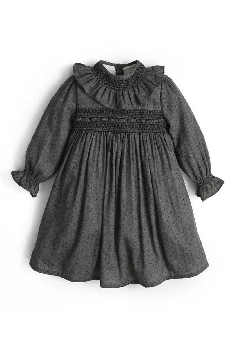 Vintage Autumn Dress for Girls Infant Luxurious Designer Smocked Dresses Children High Quality Smocking Frock