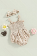 Lovely Princess Newborn Baby Girls Summer Rompers Clothes Lace Flower Strap Sleeveless Ruffles Hollow Rompers Jumpsuits Headband