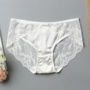 Lace breathable silk briefs wrap hip comfort natural satin silk Panty bow shorts for women