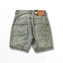 Summer American Retro Holes Denim Shorts Men's Washed Old Loose Straight Casual Knee Length Pants