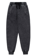 Cotton Harem Distressed Sweatpants Streetwear Winter Casual Jogger Thick Fleece Pants Mens Trousers Black