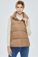 Winter women down vest short stand-up collar casual white duck down jacket coat