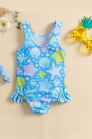 Baby Girl Clothing Ruffle Sleeveless Bikini Swimwear Girls Swimsuit Bathing Beach Costume Kid Clothes