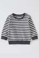 Baby Boy/Girl Solid/Striped Crewneck Long-sleeve Pullover Sweatshirt