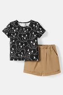 Toddler Boy Little Bear Short-sleeve Tee and Shorts Set