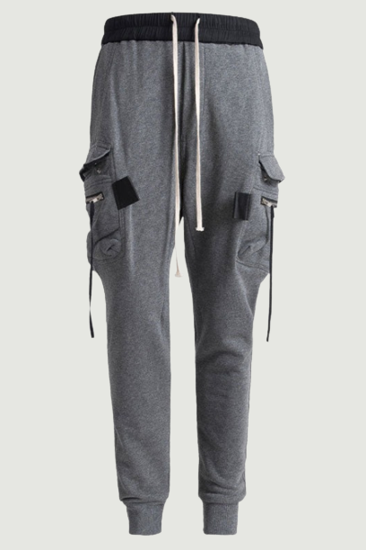 Cargo Pants Hip Hop Side Zipper Pocket Harem Joggers Sweatpants Streetwear Men Casual Trousers