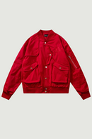 Vintage Baseball Bomber Jacket Men Streetwear Casual Solid Cargo Military Flight Coats Tactical Outwear