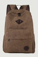 Retro Durable Canvas Backpack Men Solid College School Bag For Teenage Outdoor Capacity Camping Travel Rucksack