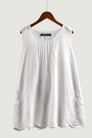 Lace Tops Women's Hollow Elegant Casual Summer Tank Tunic Female O Neck Sleeveless