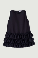 Spanish Baby Girl Black Boutique Toddler Summer Sleeveless Ruffle Frocks Child O Neck Dresses Kids Evening Party Clothes
