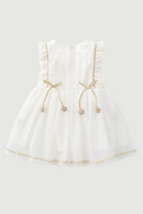 Baby Girl White Dress Babies Flying Sleeve Vest Dresses Toddler Summer Casual Clothes Ruffle 1-3 Years Frocks