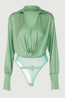 Summer White Sexy Blouses Deep V-Neck Long Sleeve Tops Jumpsuits Shirt