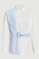 Women Shirt Autumn Single Breasted Patchwork Ladies Blouse Female Tops Loose Leisure