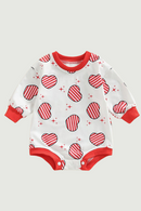 Newborn Baby Girl Jumpsuit Valentine’s Day Outfits Clothes Long Sleeve Star Heart Print Romper with Headband Set