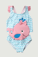 Toddler Kids Baby Girls One-piece Whale Romper Swimwear Swimsuit Bathing Suit Bikini Summer