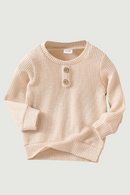 Toddler Boy Casual Solid Ribbed Long-sleeve for Henley Shirt