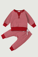 Baby All Over Striped Cotton Long-sleeve Pullover and Trousers Set
