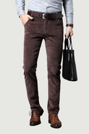 Men Thick Corduroy Business Straight Casual trousers Men Mid-rise Slim Casual pants