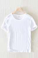Summer Short-Sleeved Men Thin Section Casual Round Neck Cotton Short Solid Pullover Bottoming Sweatshirt T-Shirt