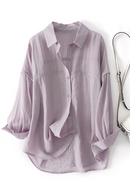 Casual Elegant Loose Sunscreen Shirt Women Breathable Long Sleeve Simple Blouse Thin Tops Spring Summer Ladies Clothing