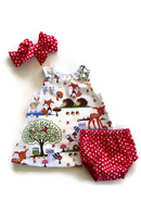 Newborn Toddler Baby Girl Clothes Animals Printed Sleeveless Dress+Shorts+Headband Outfit Sets 0-24 Months