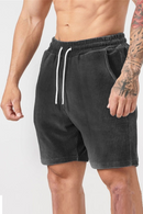 Corduroy Threaded Shorts Training Fitness Oversized Trousers Summer Hip Hop Bottoms Men Short Pants