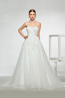 Wedding dress appliques beading a line floor length simple bridal gowns wedding dress