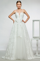 Dress Elegant V-Neck Bowknot Wedding Dress Sleeveless Button Ball Gown Floor Length Simple Bridal Gowns Wedding Evening Dresses