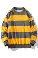 Spring Fall Men Striped Sweatshirt America Style Vintage Long Sleeve Casual Loose Pullovers Unisex School Streetwear Chic Tops
