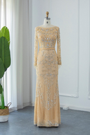 Said Luxury Beading Tassel Dubai Evening Dresses Women Long Sleeve Prom Formal Gowns for Wedding Party Guest