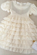 Elegant White Dress for Kids Girl Toddlers Beading Tutu Dresses Teenage Girls Chic and Princess Grad Night Ball Gowns