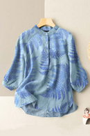 Women Blouse Shirts Oversized Casual Beach Holiday Lady Spring Autumn 3/4 Sleeve Tops