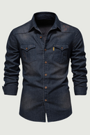 Denim Shirt Men Thin Casual Cowboy Shirts For Men Casual Slim Fit