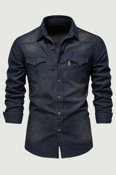 Denim Shirt Men Long Sleeve Thin Casual Cowboy Shirts For Men Casual Slim Fit Mens Vintage