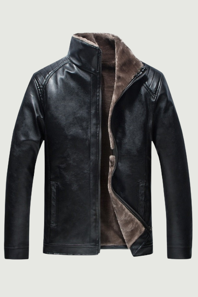 Leather Jacket Mens Winter Fleece Men Thick Motorcycle windproof Warm Coat Male Clothing