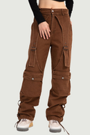Men Streetwear Cargo Denim Pants Retro Vintage Side Pocket Cargo Pants Hip Hip Casual Joggers Trousers High Street