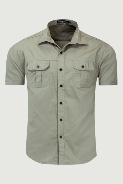Men Tactical Shirts Summer Solid Casual Cotton Short Sleeves Men Military Outdoor Mountaineering Short Sleeve Shirts