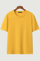 Women Summer Classic Cotton Solid O-Neck Tees Short Sleeve Tops Oversized Curve Clothes