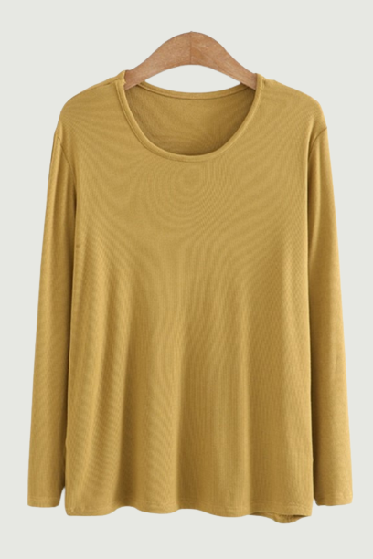 Autumn T-Shirt Women Clothing High Stretch Slim Fit Cotton Tops Basics O-Neck Long Sleeve Solid Tees