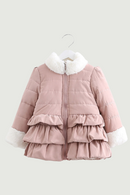 Winter Teenager Children Outwear Plus Velvet Thickening Wadded Cotton Padded Kids Baby Girls Jacket Coat