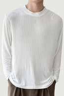 Men Loose All-match Solid O-Neck Handsome Male Long Sleeve T-shirts