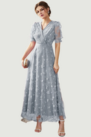 Dress Women Dress Casual Party Mesh V Tie Lined Evening Dress Bridesmaid Wedding Party