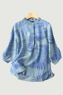 Women Blouse Shirts Oversized Casual Beach Holiday Lady Spring Autumn 3/4 Sleeve Tops